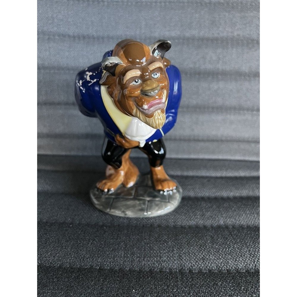 Rare Vintage Disney Japan Beauty & The Beast, Beast Figure Porcelain Figurine 6"